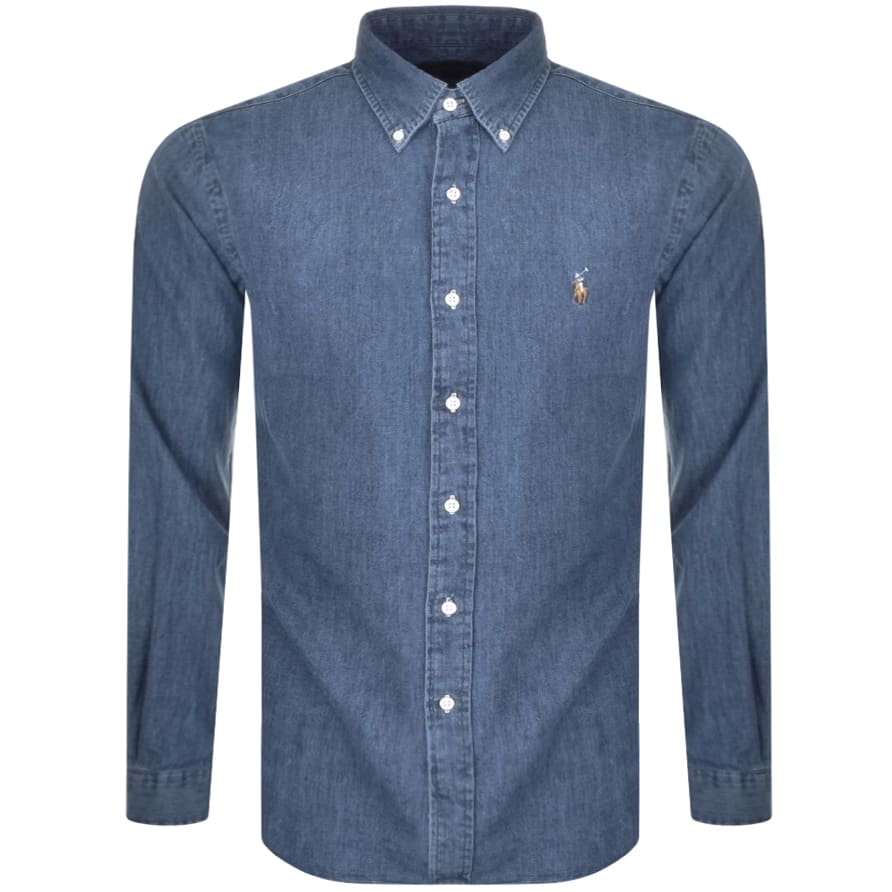 Alternative Image for ProductRalph Lauren Slim Fit Denim Shirt Blue1